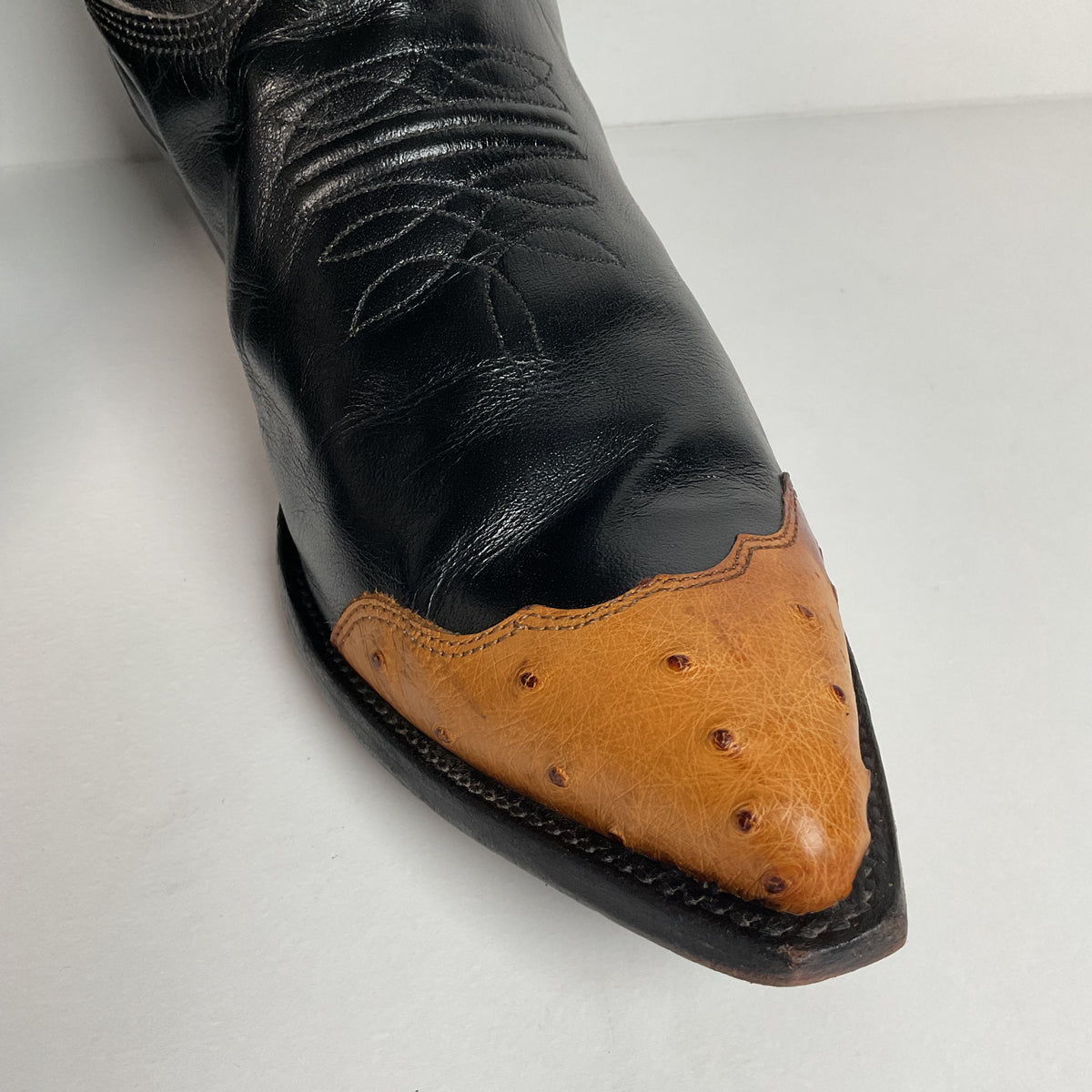 Vintage Nocona Wingtip Cowboy Boots | Exotic Ostrich Quill | Men’s 11 D