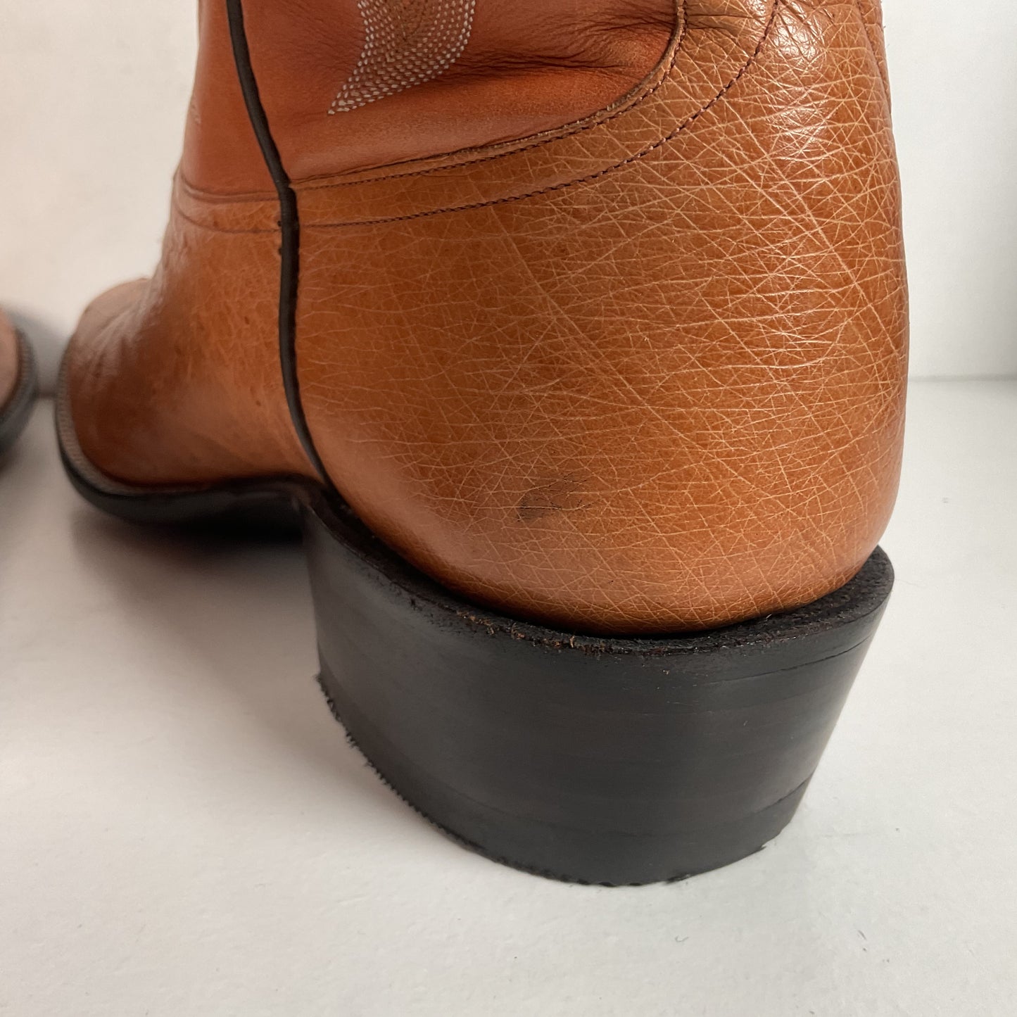 Rios Of Mercedes Smooth Ostrich Cowboy Boots 13 B Exotic USA Made