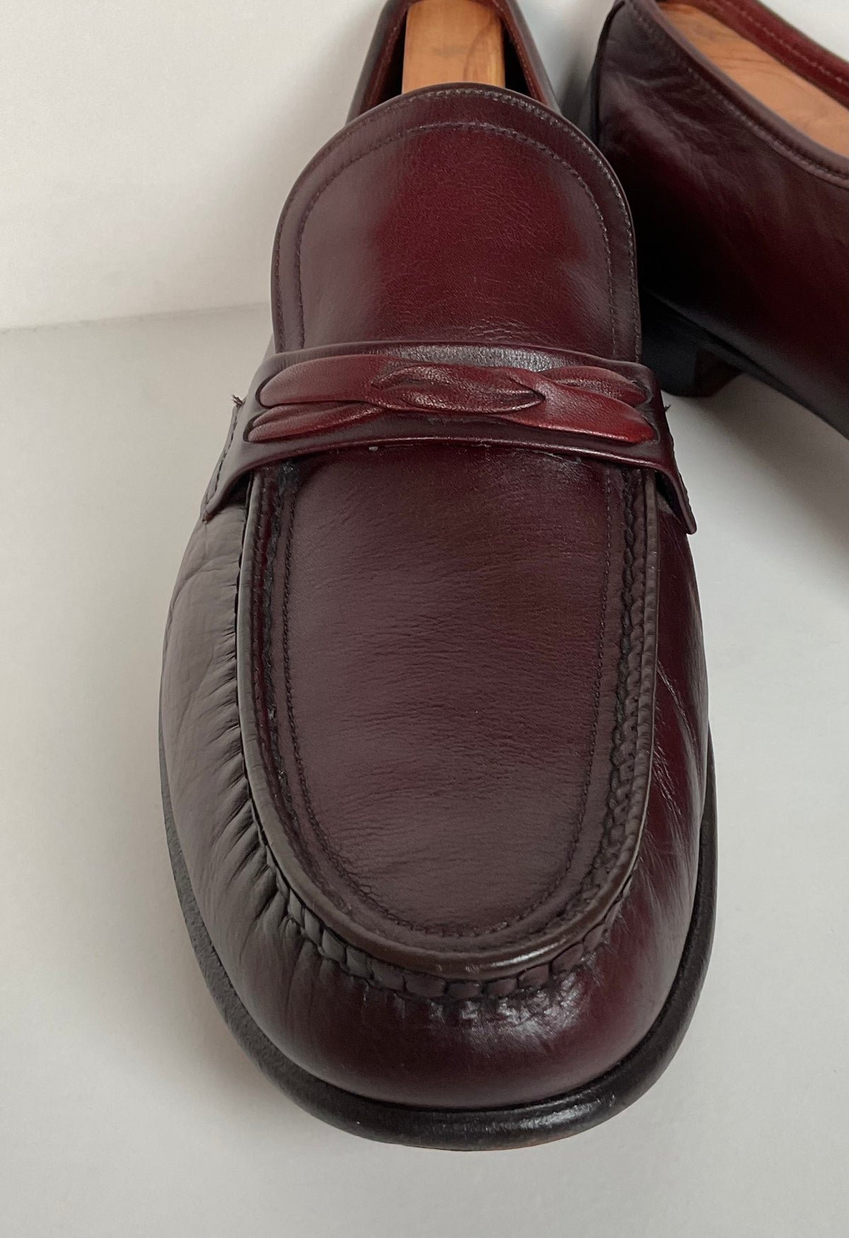 Vintage Wright Loafers | Hand Sewn Moccasins | Burgundy | Men’s 12 C