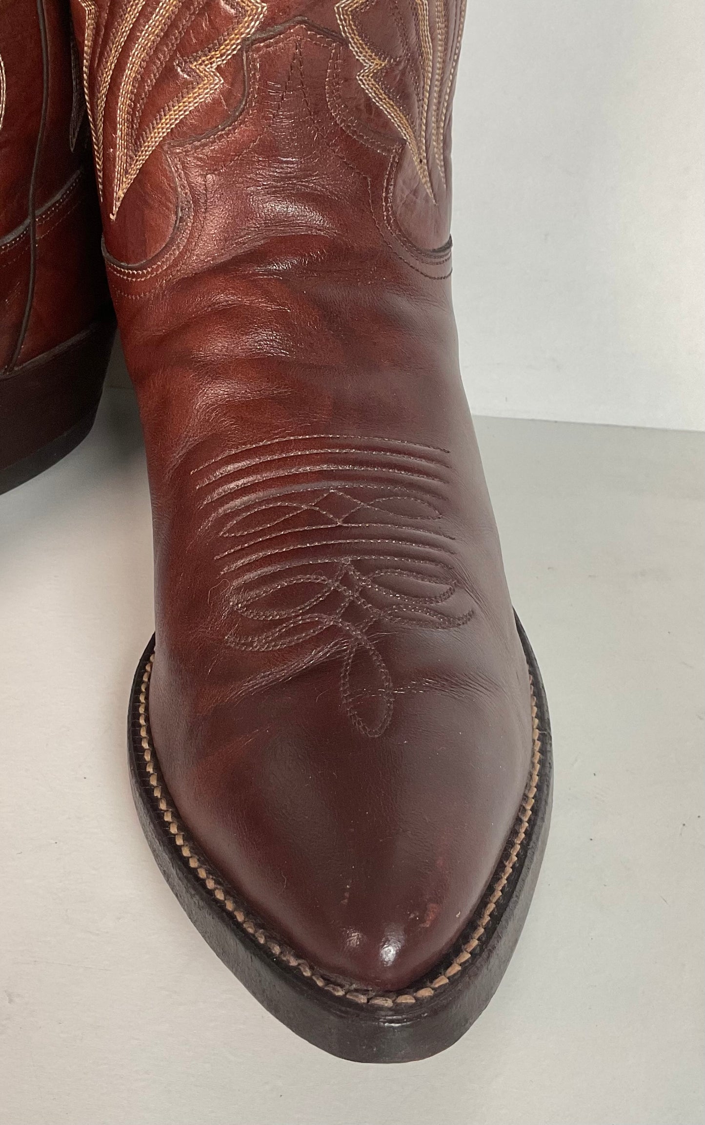 Vintage Justin Marbled Deerlite Cowboy Boots | USA Made | Deer Skin | 8.5 D