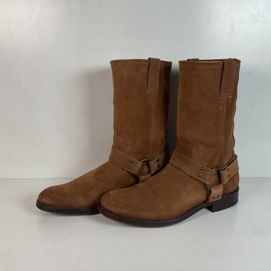 Frye Men’s Suede Engineer Harness Boots 10 D Brown