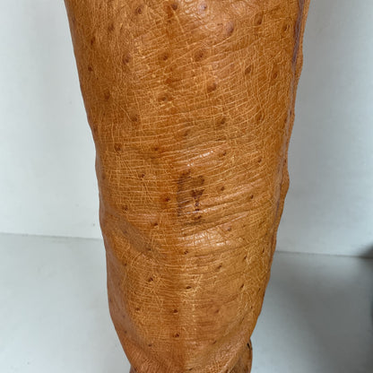 Custom Tall Ostrich Quill Riding Boots 7.5-8 Exotic Cowgirl