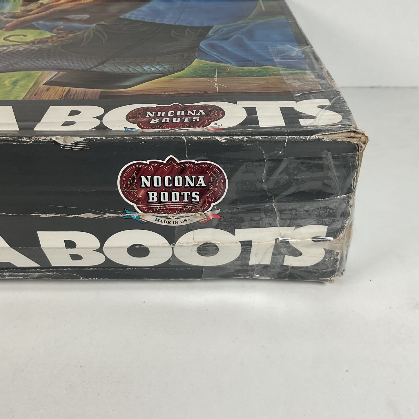 Vintage 1980s Nocona Cowboy Boot Box Only Alex Ebel Artwork