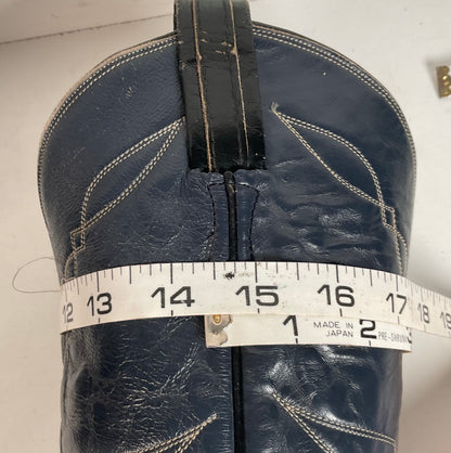 Vintage 1960s Tony Lama Emerald Green Cowboy Boots 10 E Distressed Gold Label