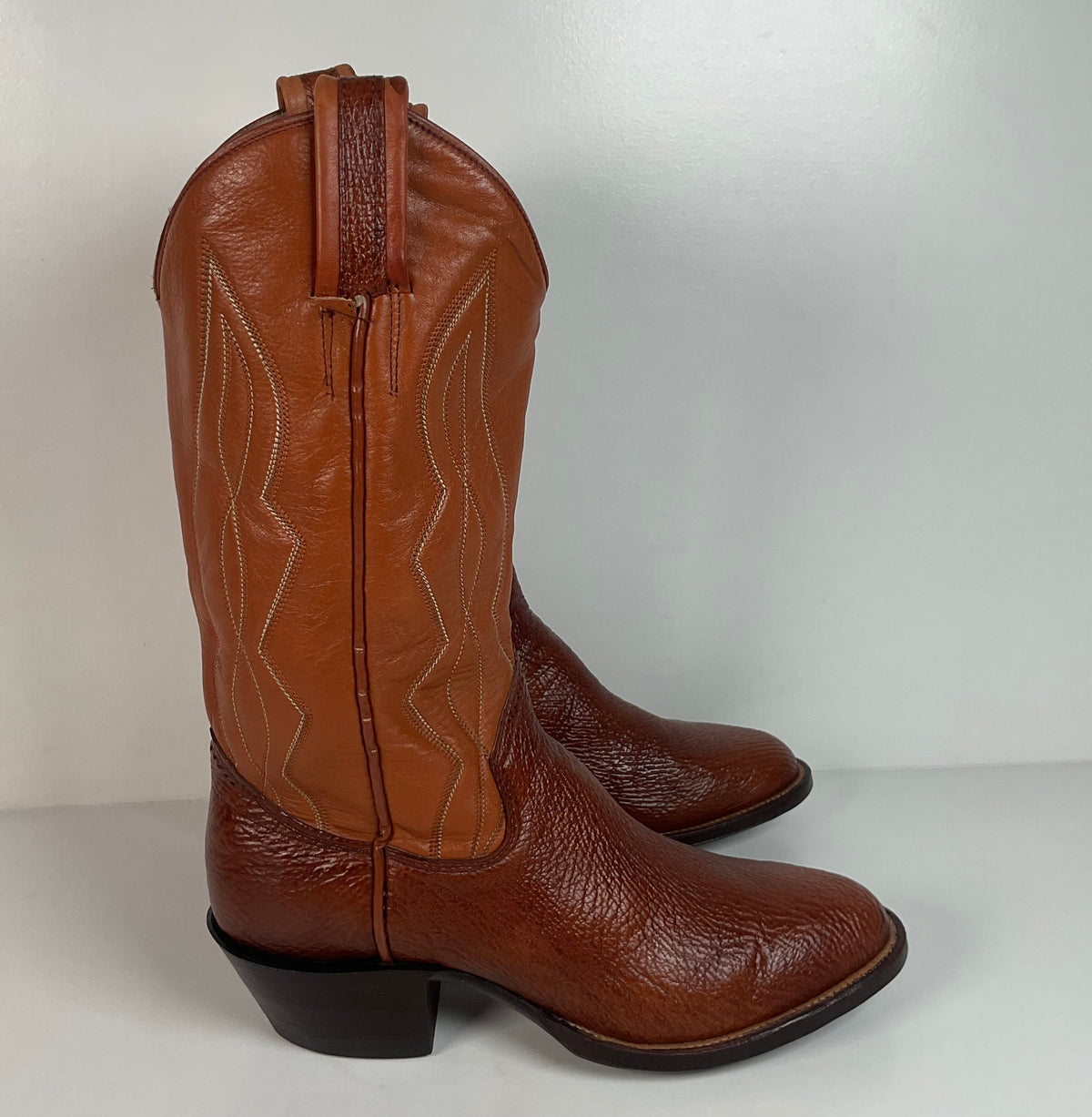 Vintage Sanders Shark Skin Cowboy Boots | Exotic | 1970s | Men’s 9 D