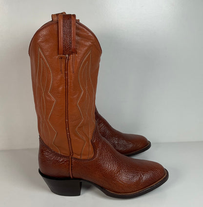 Vintage Sanders Shark Skin Cowboy Boots | Exotic | 1970s | Men’s 9 D