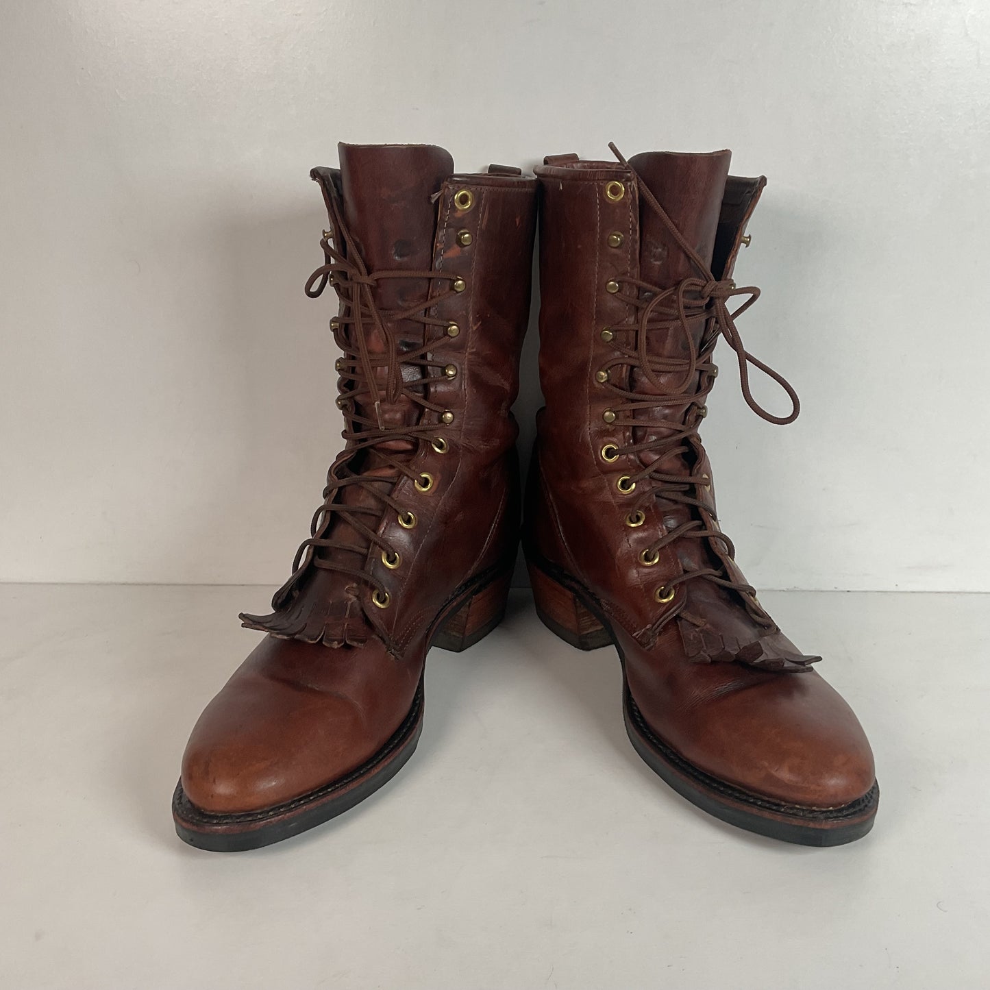 Vintage J. Chisholm Kiltie Packer Boots 10 D USA Made Soft Toe