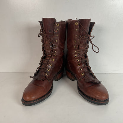 Vintage J. Chisholm Kiltie Packer Boots 10 D USA Made Soft Toe