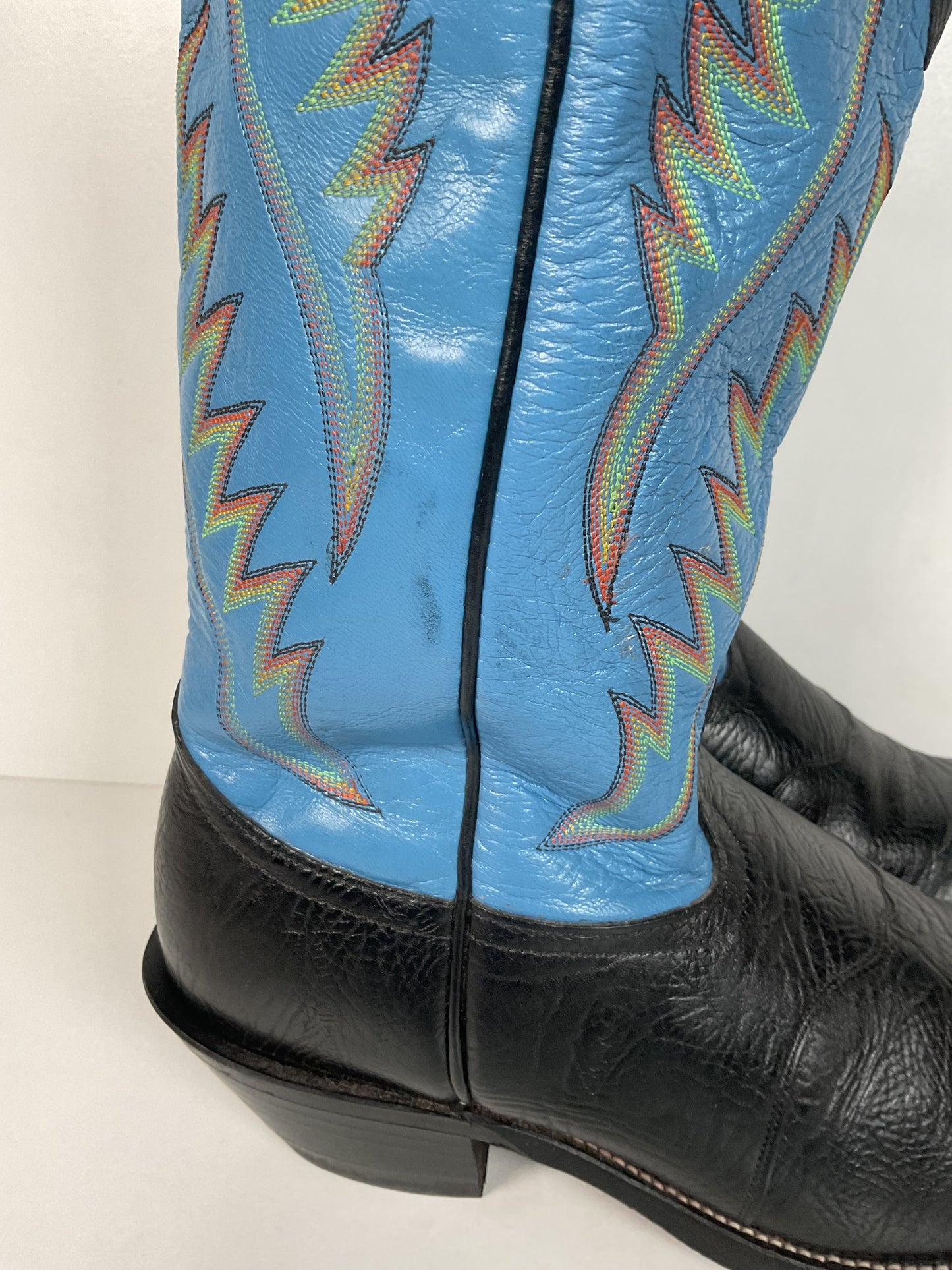 Vintage Nocona Buckaroo Cowboy Boots 11 EE Baby Blue USA Made