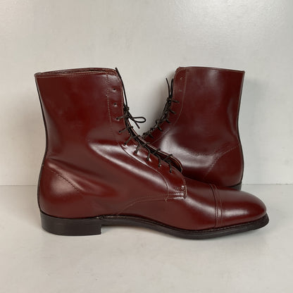 Marlborough England Jodhpur Lace Up Boots | Burgundy Calf | UK 9 | US 10