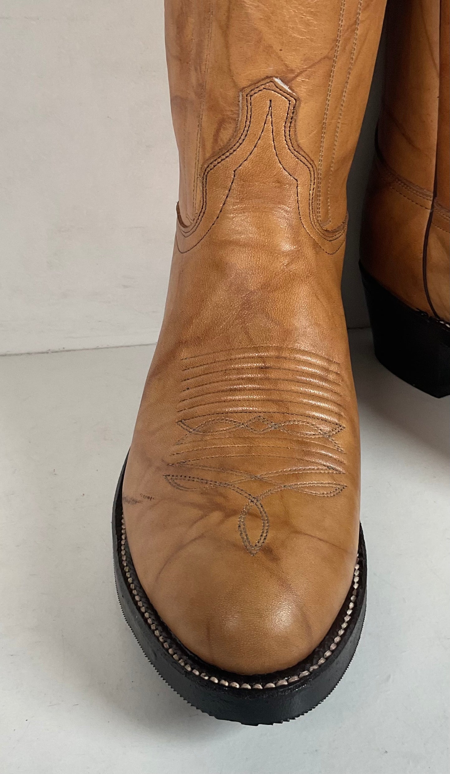 Vintage J. Chisholm Western Work Boots | USA Made | Pecan Taurus | Men’s 10 D