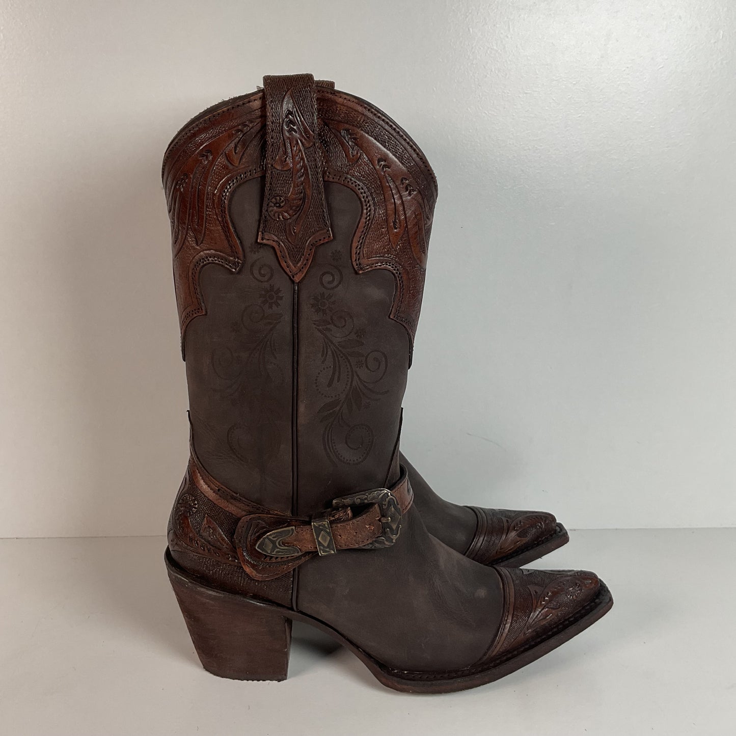 Western Harness Cowgirl Boots | Tooled | Women’s 9.5
