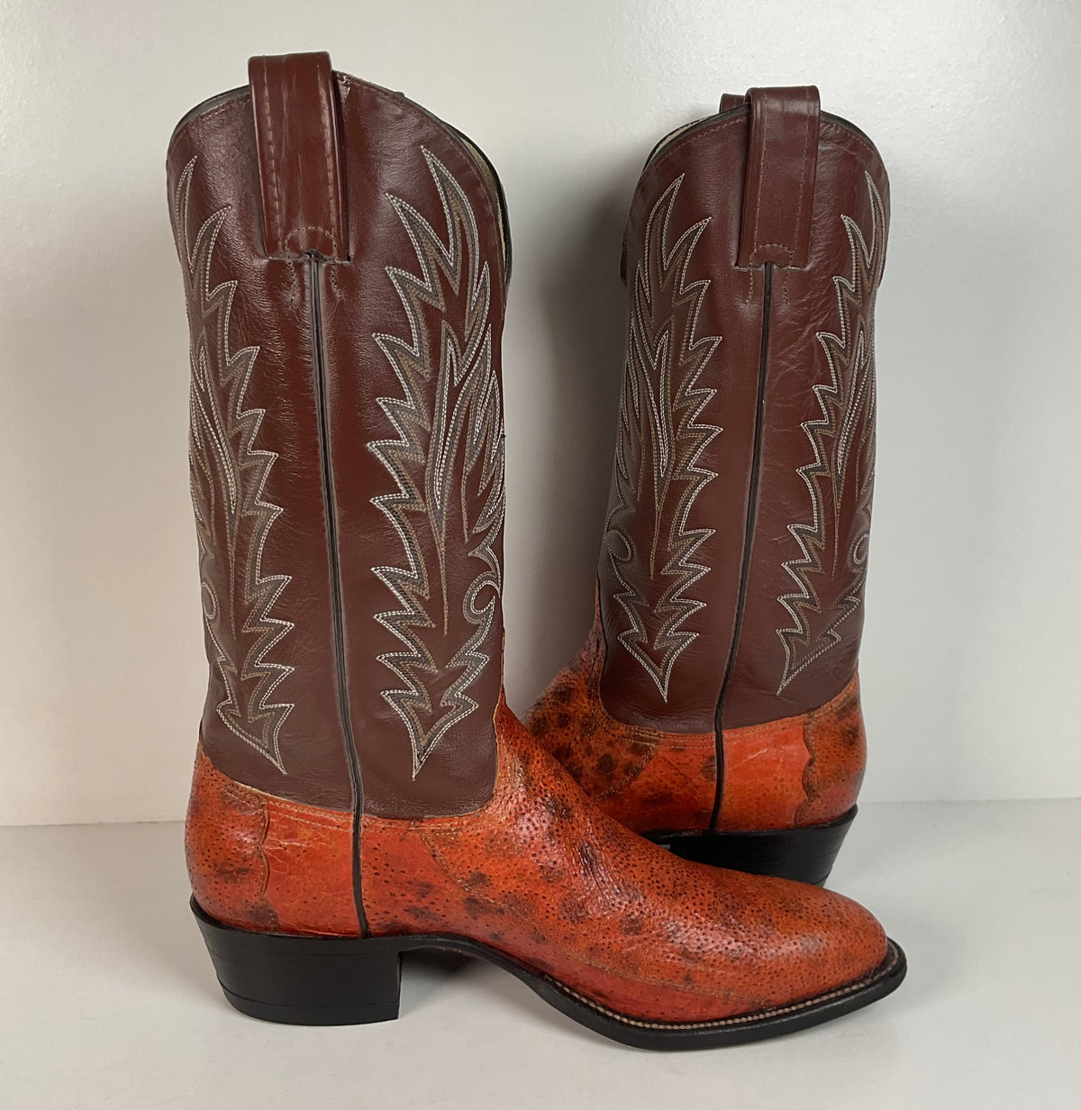 Vintage Longhorn Cowboy Boots | Exotic Wolf Fish | Men’s 9.5 D