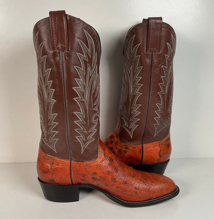 Vintage Longhorn Cowboy Boots | Exotic Wolf Fish | Men’s 9.5 D