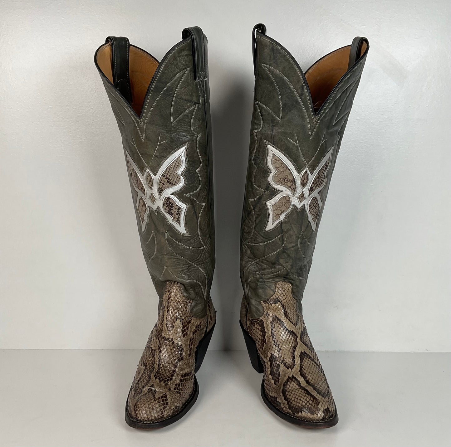 Vintage Justin Butterfly Cowgirl Boots | Snakeskin Inlay | USA Made | Women’s 5 B