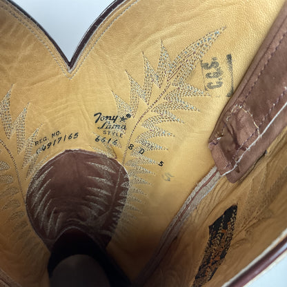 Vintage Tony Lama Gold Label Cowboy Boots | Marbled Leather | Men’s 8 D