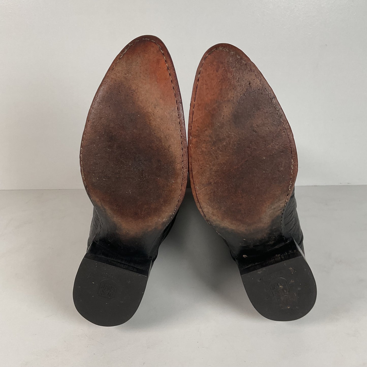 Vintage Dan Post Teju Lizard Cowboy Boots | USA Made | Black Cherry | Men’s 9 D