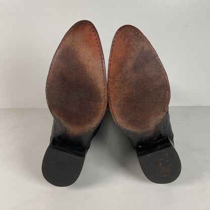 Vintage Dan Post Teju Lizard Cowboy Boots | USA Made | Black Cherry | Men’s 9 D