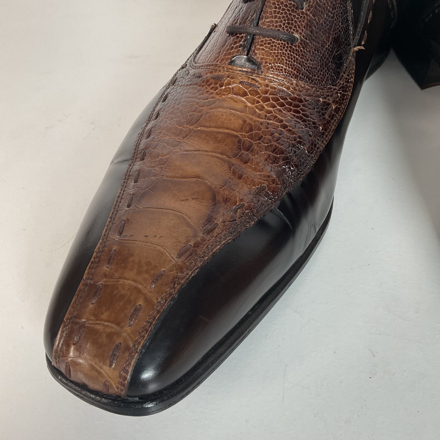 Mezlan Exotic Ostrich Leg Loafer Shoes 9.5 M Recrafted