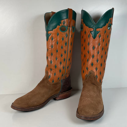 Olathe Buckaroo Cowboy Boots | Suede | USA Made | Men’s 14 EEE