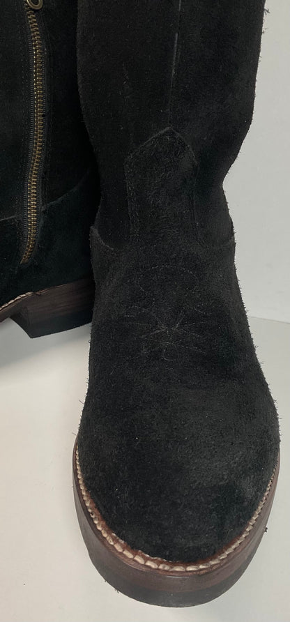 Bed Stu’s Santa Rosa Brand Cowboy Boots 11.5 Rough Out Suede Midnight Black