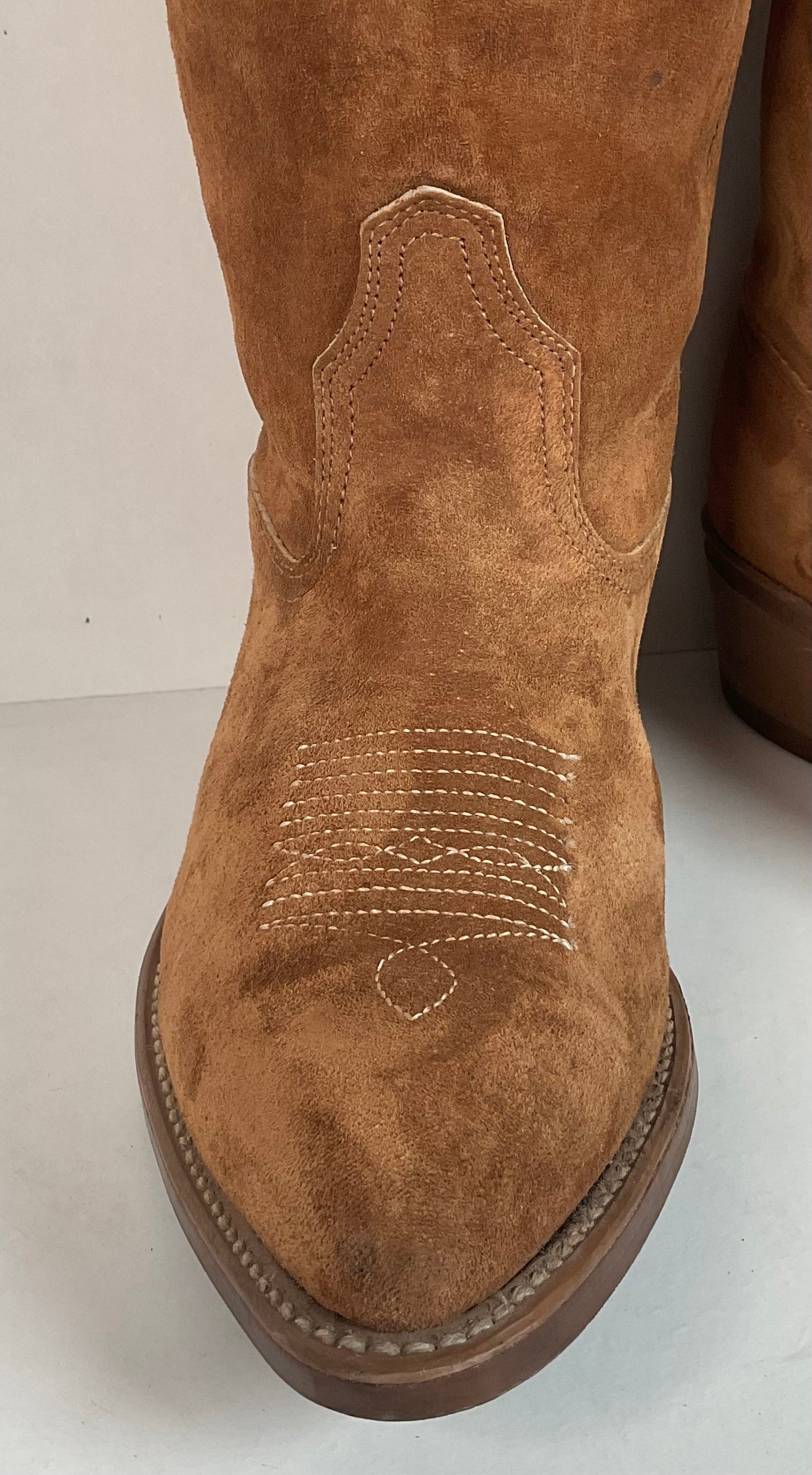 Wolverine Pigskin Suede Cowboy Boots 8.5 EE USA Made Rough Out
