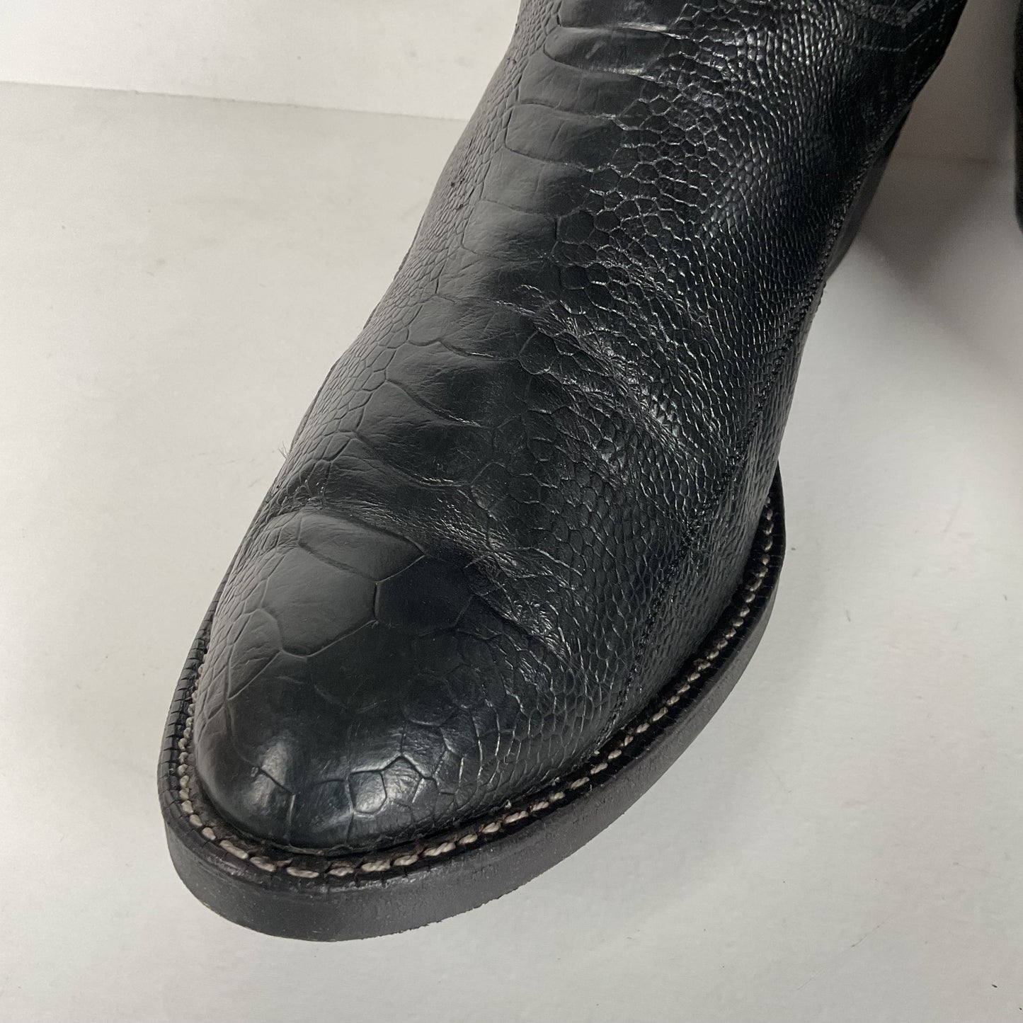 Vintage Panhandle Slim Ostrich Leg Cowboy Boots | Exotic | Black | Men’s 12 D
