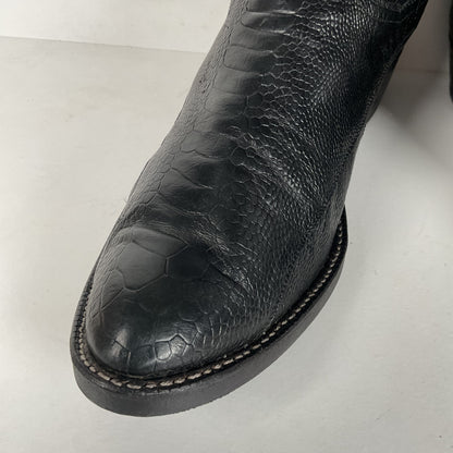 Vintage Panhandle Slim Ostrich Leg Cowboy Boots | Exotic | Black | Men’s 12 D