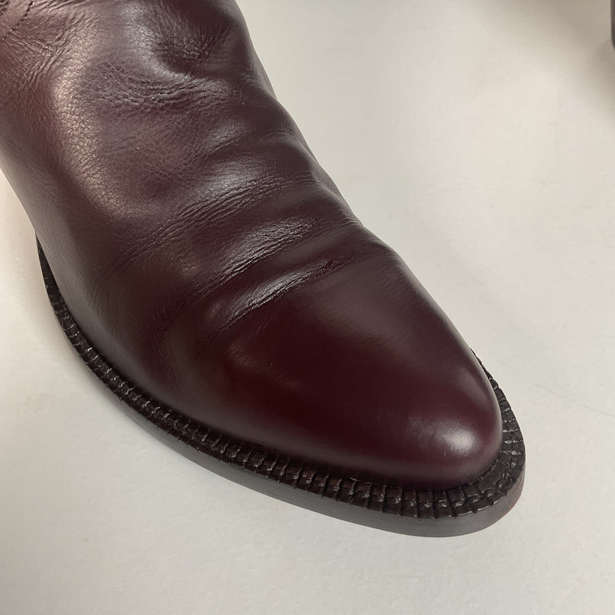 Vintage J. B. Hill Burgundy Calf Cowgirl Boots | Silver Concho Custom | 6.5 B