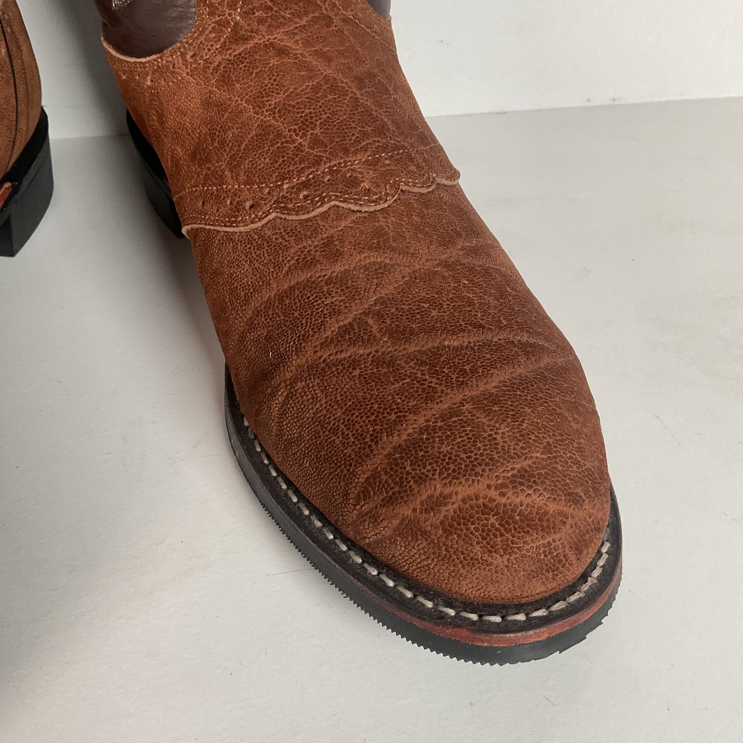 Vintage Larry Mahan Sanded Elephant Roper Boots | Exotic | USA Made | Men’s 9.5 D