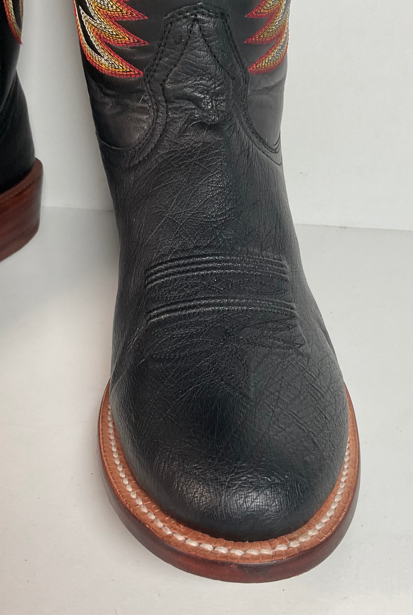 R. Watson Smooth Ostrich Cowboy Boots | Exotic | Black | Men’s 9 D