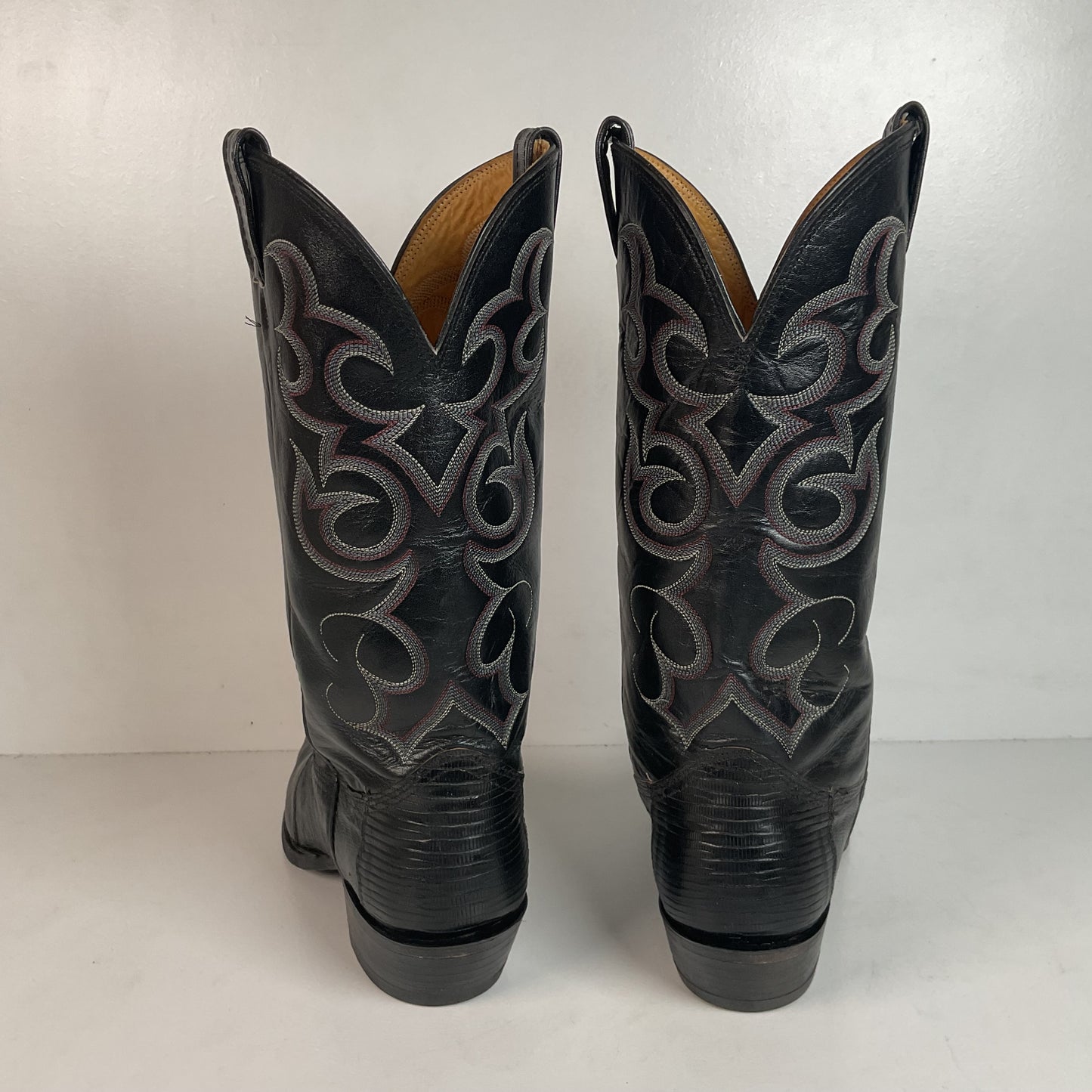 Vintage Nocona Teju Lizard Cowboy Boots 11 B USA Made