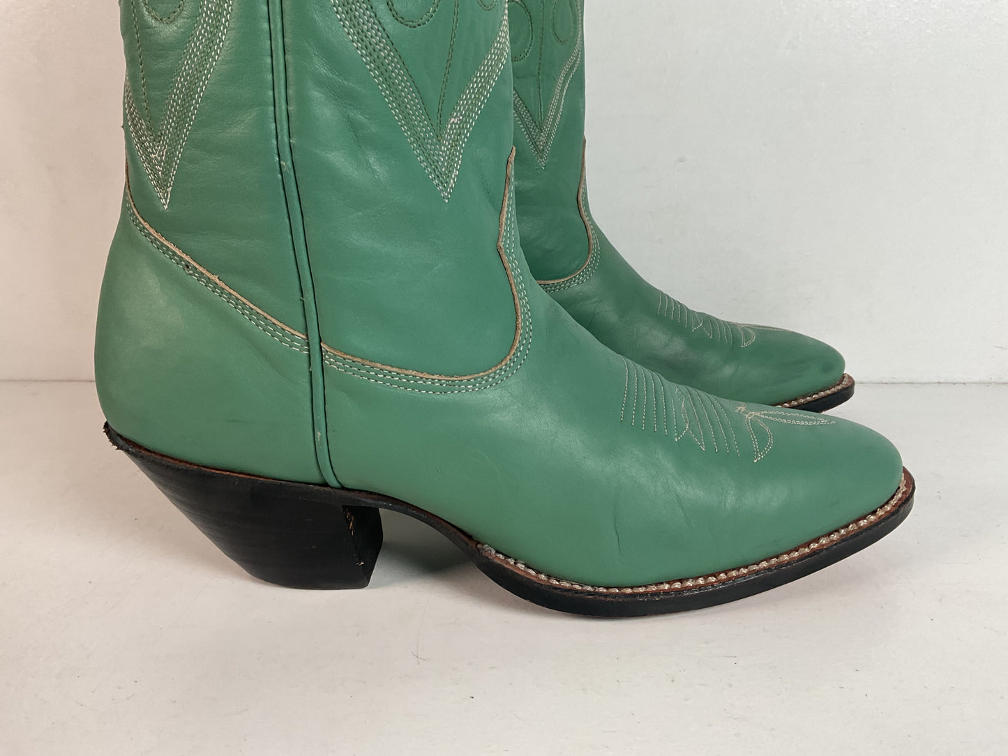 Chris Romero Tall Cowgirl Boots | Sea Foam Green | 6 M