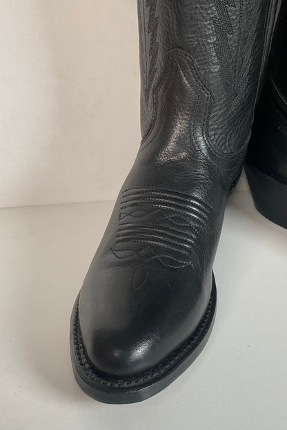 Boulet Classic Black Cowgirl Boots 6.5 C Deerskin New With Tags