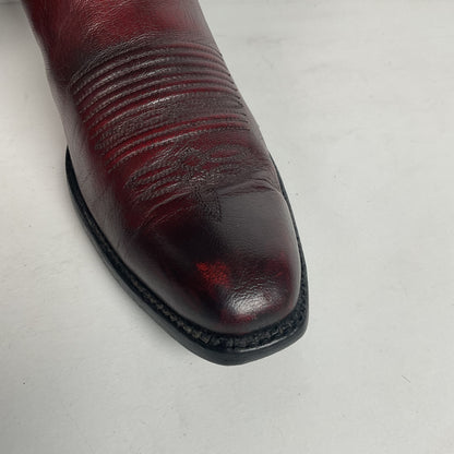 Custom Black Cherry Cowboy Boots | Goat Skin | Extra Narrow | 10.5 AA