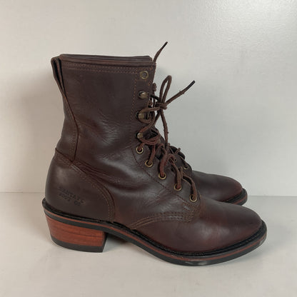 Vintage Santa Fe Western Packer Boots | Apache | Lace Up | USA Made | Women’s 9 M