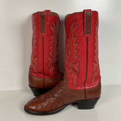 Lucchese 2000 Cowboy Boots | Full Quill Ostrich | Exotic | Men’s 8.5 D