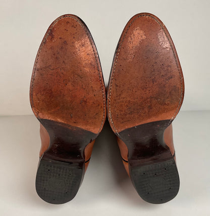 Vintage Tony Lama Chocolate Cow Cowboy Boots | Gold Label | Men’s 8.5 D