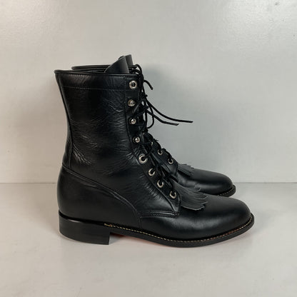 Justin Women’s Kiltie Packer Boots 8 B USA Made Lace Up