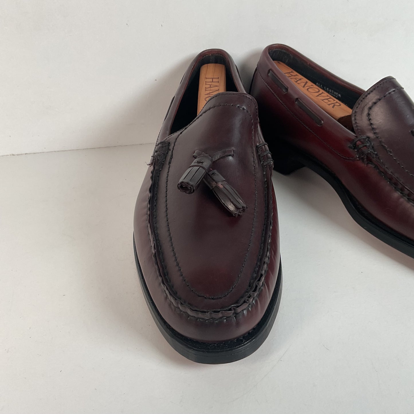 Vintage 1970s Hanover Handsewn Moccasin Loafers 10 D Genuine Shell Cordovan
