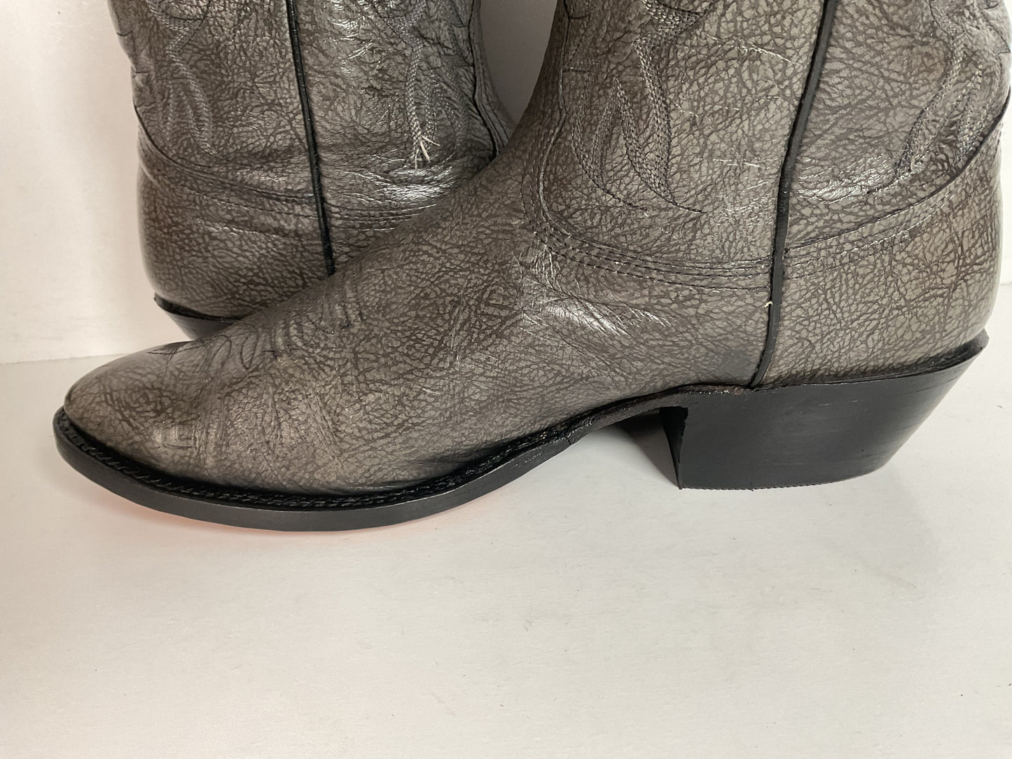 Vintage Nocona Exotic Grey Kangaroo Cowboy Boots 9.5 D USA Red Label Recraft