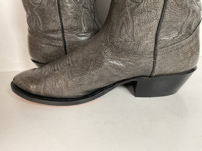 Vintage Nocona Exotic Grey Kangaroo Cowboy Boots 9.5 D USA Red Label Recraft