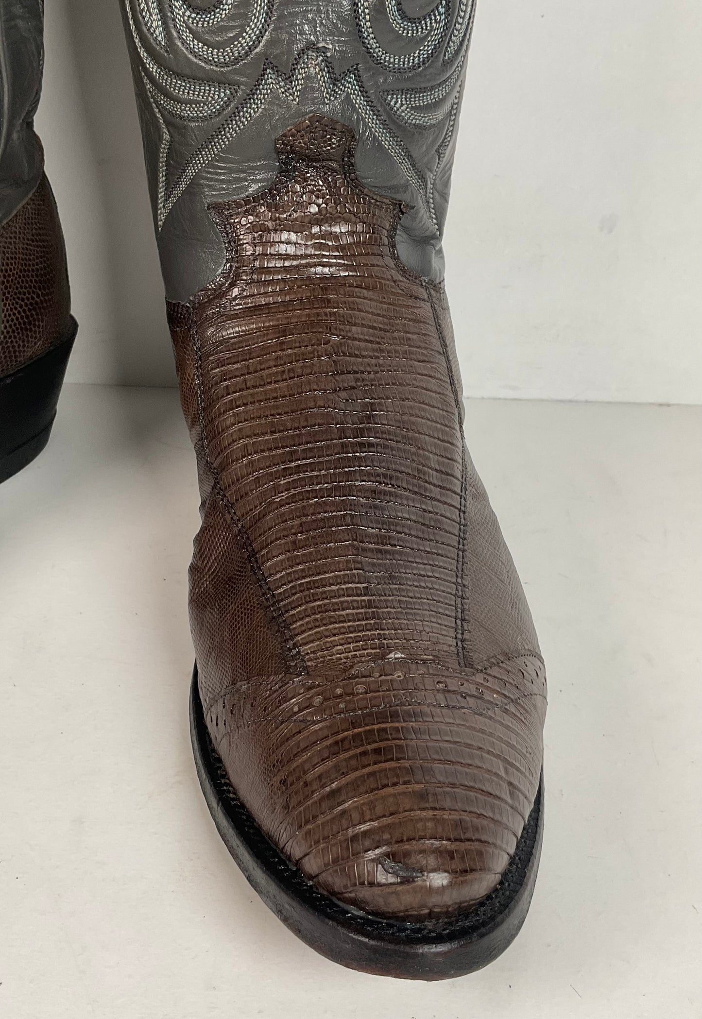 Vintage Justin Teju Lizard Cowboy Boots | Brogued | USA Made | Men’s 10.5 B