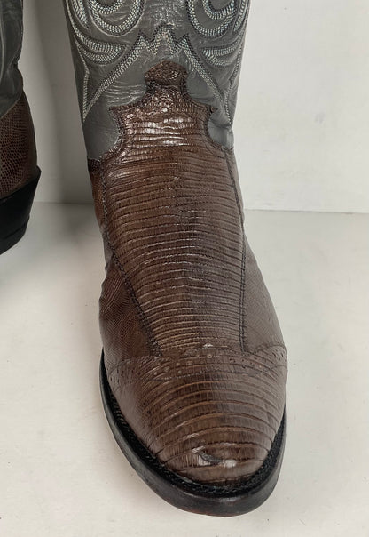 Vintage Justin Teju Lizard Cowboy Boots | Brogued | USA Made | Men’s 10.5 B