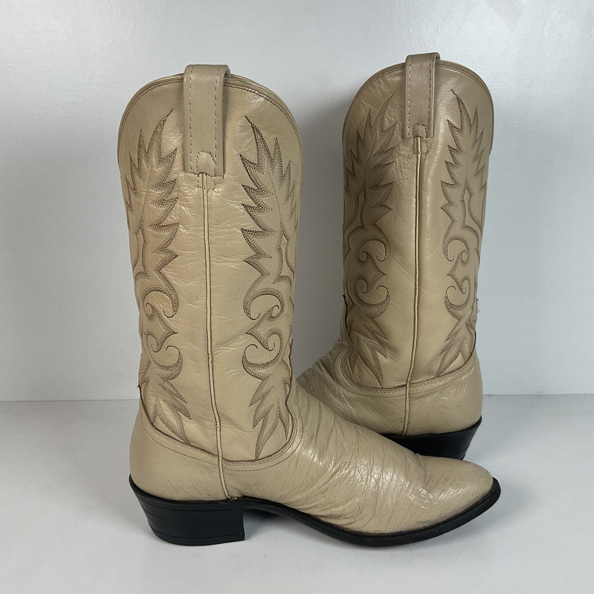 Vintage Dan Post Smooth Ostrich Cowboy Boots | Exotic | USA Made | 10.5 D