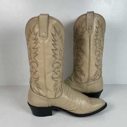 Vintage Dan Post Smooth Ostrich Cowboy Boots | Exotic | USA Made | 10.5 D
