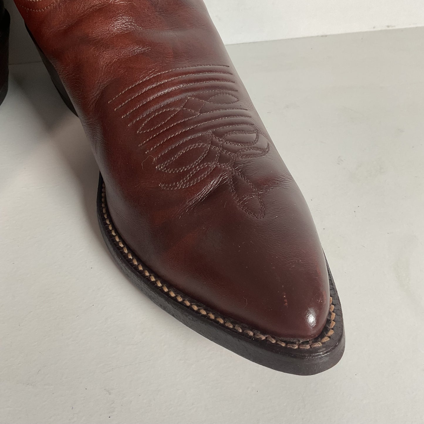 Vintage Justin Marbled Deerlite Cowboy Boots | USA Made | Deer Skin | 8.5 D