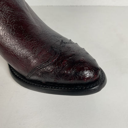 Corral Smooth Ostrich Cowboy Boots | Black Cherry | Men’s 6 EE | Women’s 7