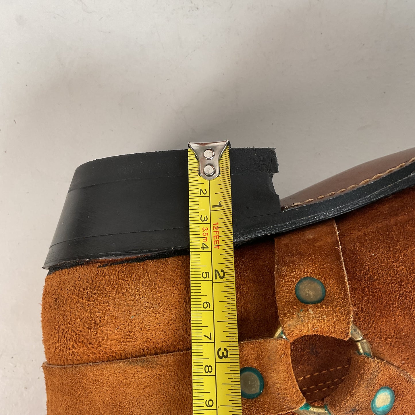 1970s Texas Suede Harness Boots 9 D USA Made Rough Out