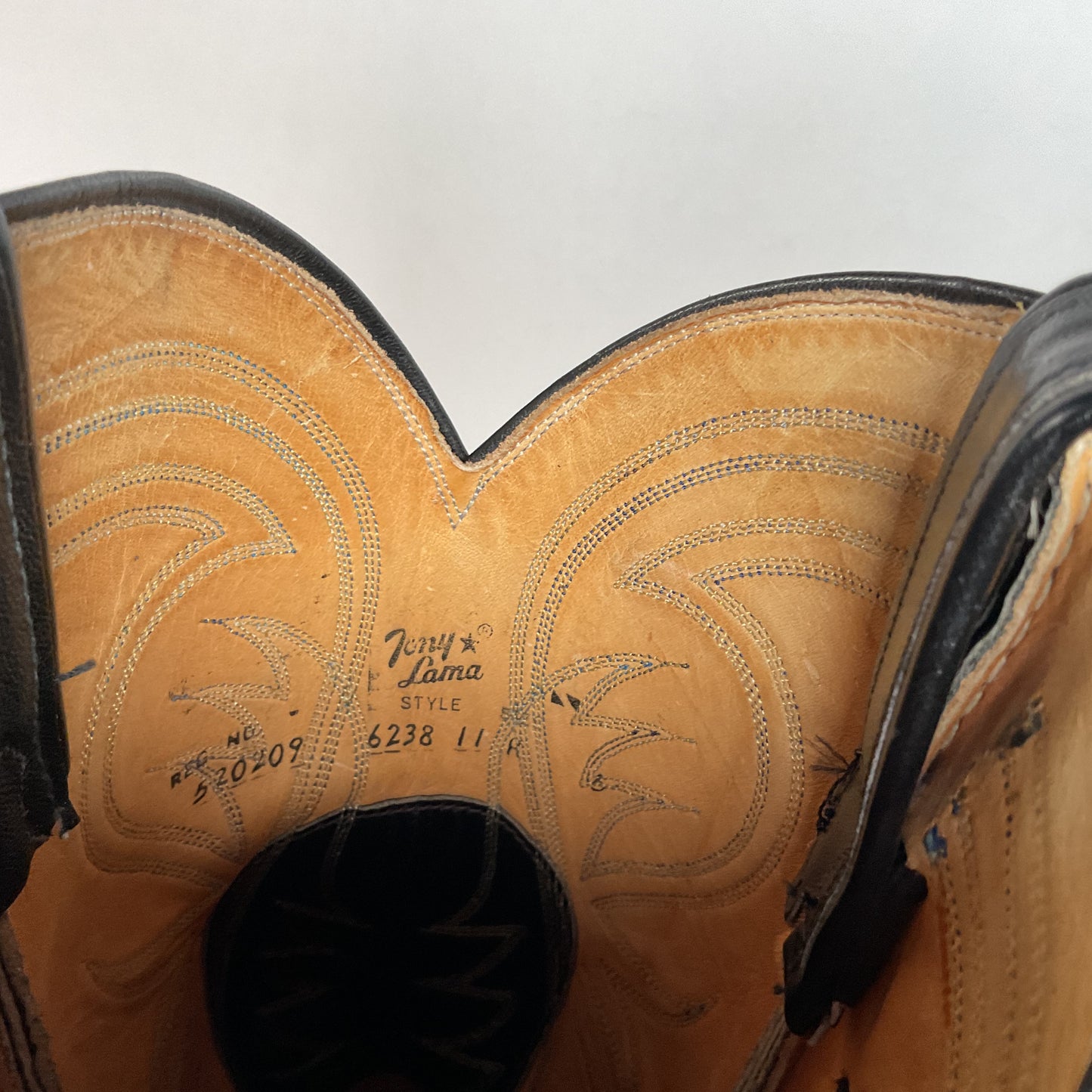 Vintage Tony Lama Cowboy Boots | Gold Label | Black | Extra Narrow | Men’s 11 A